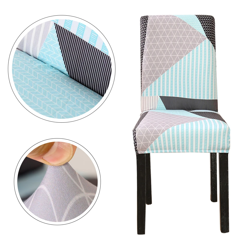1Pc Geometric style Chair Cover Elastic Fabric Soft Dining Covers Dust-proof Protector Seat Restaurant Protect | Дом и сад