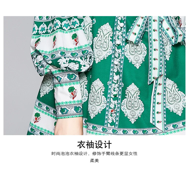 Осеннее женское платье в винтажном дворцовом стиле с цветочным рисунком