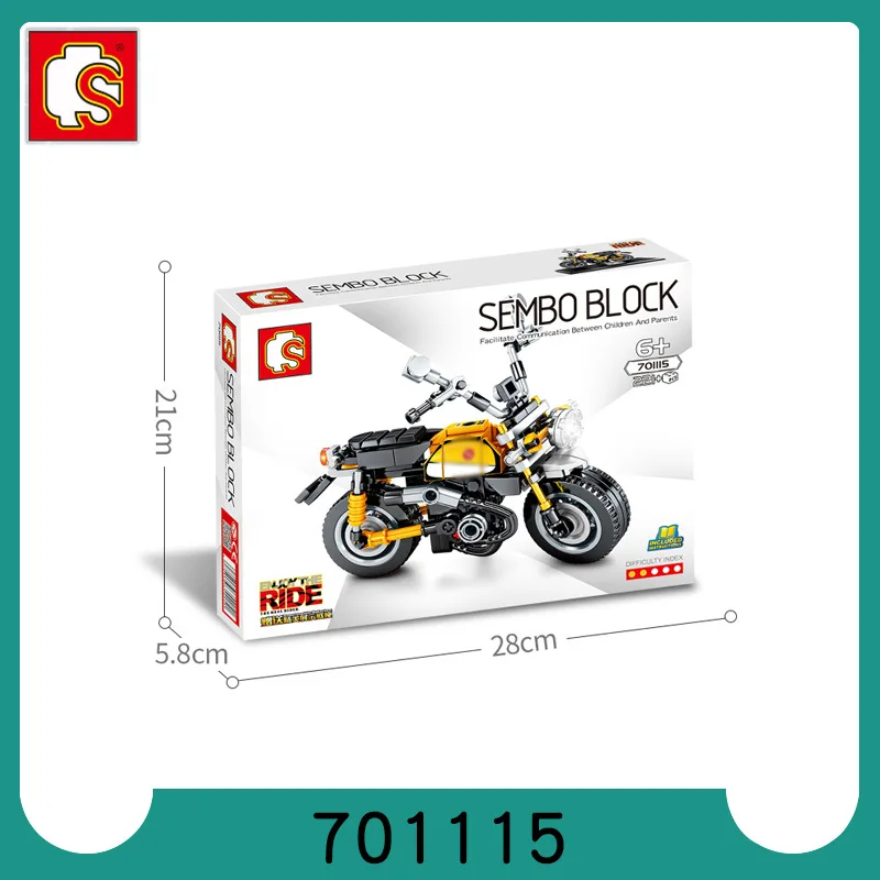 

701112 Technology series mini-version motorcycle building block model children's educational assembly toys