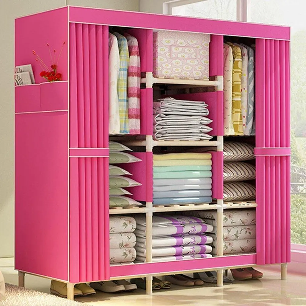 Очень большой шкаф для одежды органайзер хранения деревянный Портативная