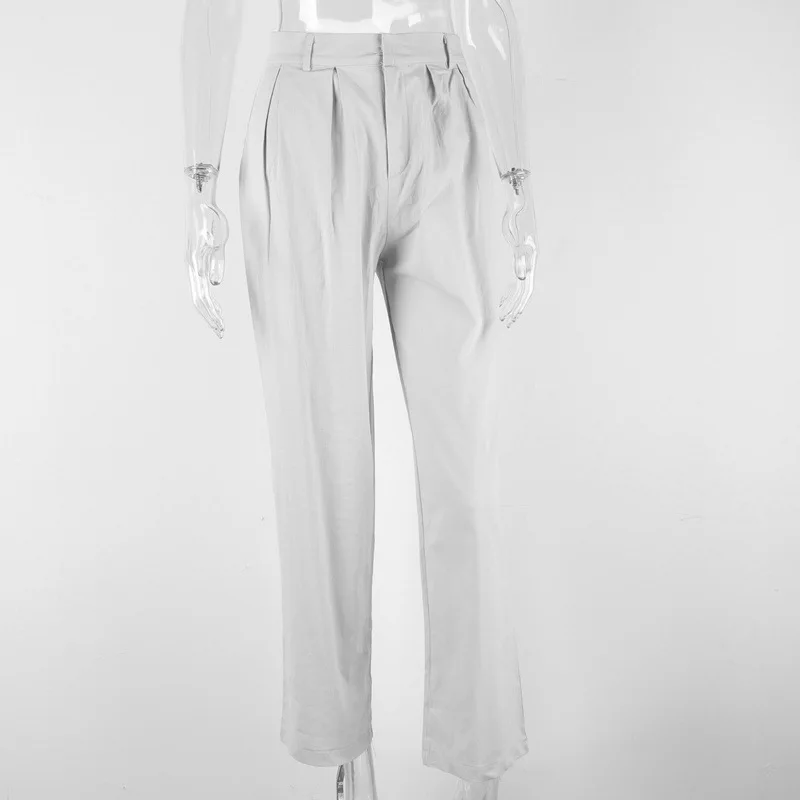 

Women Suit Pants Spring Office Lady Long Trousers 2021 New Spring Solid Loose High Waist Pant Vestodo Female Pants