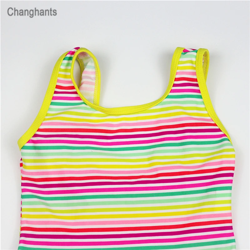 Новая модель Цельный купальник для девочек от 2 до 8 лет детский на бретельках с