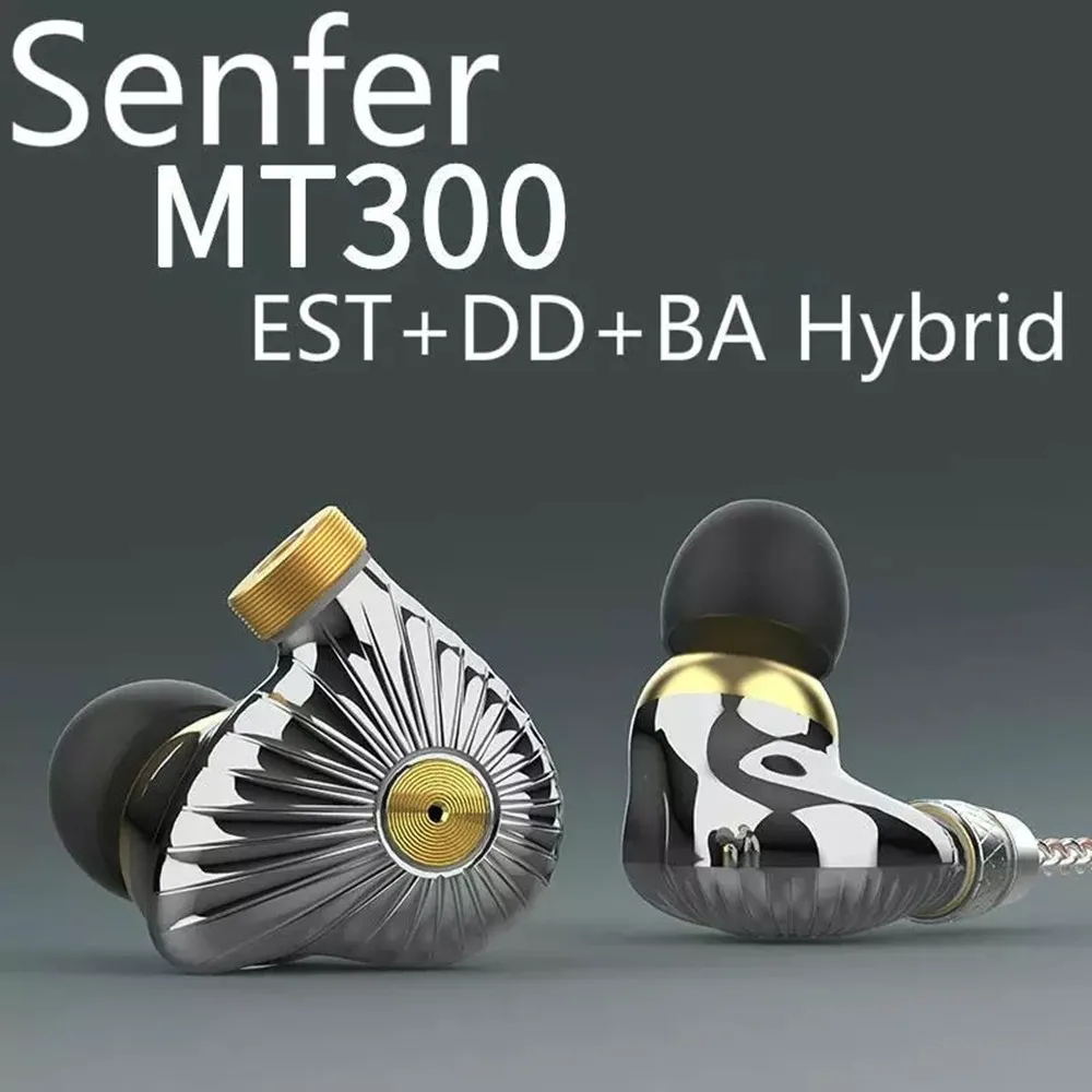 

Senfer MT300 TDK EST Knowles Dyanmic EST+BA+DD Hybrid Hifi Music Monitor DJ Studio CNC Metal MMCX Audiophile Earphones Earbuds