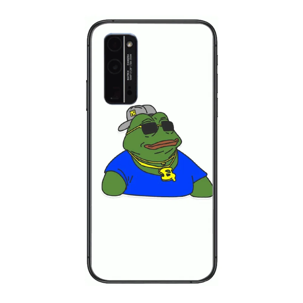 

frog Phone Case Hull For Huawei Honor 8 9 10 20 30 A S Lite Pro 5g i Black Back Soft Cell Cover Pretty