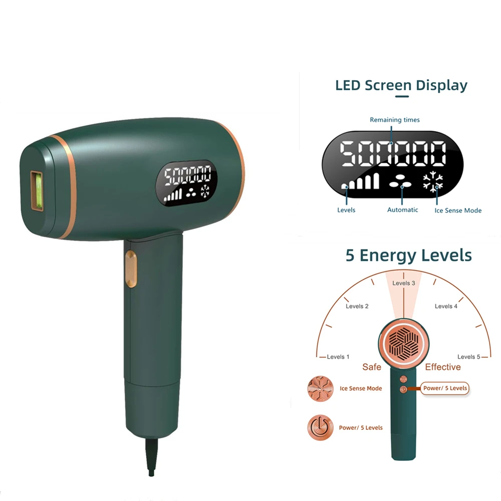 

IPL Laser Hair Removal Device Laser Epilator 500000 Flashes Permanence for Body Bikini Face Underarm Home Beauty Instrument