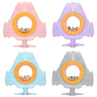 teether high toughness fine craftsmanship silicone baby airplane bell teether toy for home