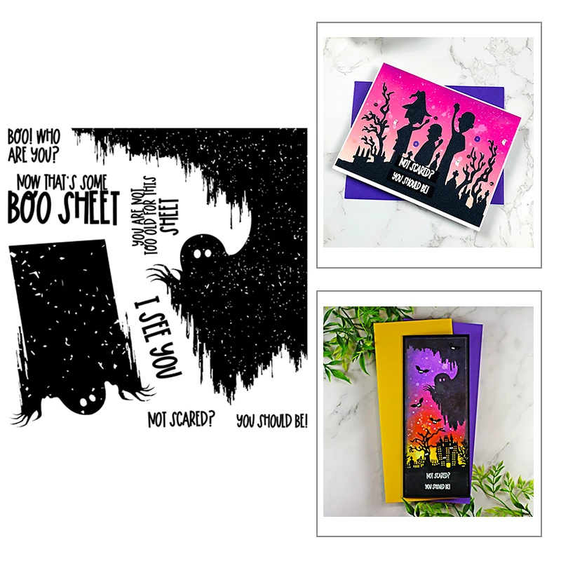 

Новинка 2021, прозрачные штампы для Хэллоуина, для рукоделия, Изготовления Бумажных поздравительных открыток и скрапбукинга, без металлическ...