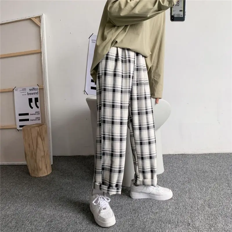 

20 Autumn New Loose Plaid Casual Youth Fashion Style Comfortable Straight Pants Size S-2XL