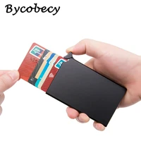 costomized rfid smart wallet credit card holder metal ultra thin mens anti theft brush metal card box case womens card holder