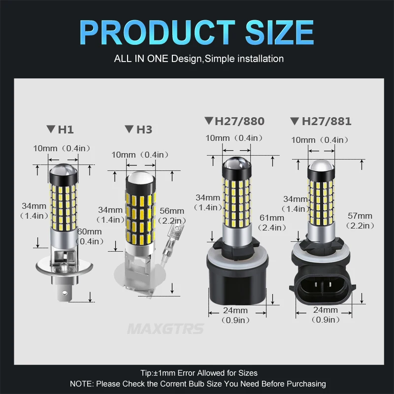 2x H3 H1 H27 880 881 3014 78SMD светодиодный Замена лампы Противотуманные фары Дневные Фары