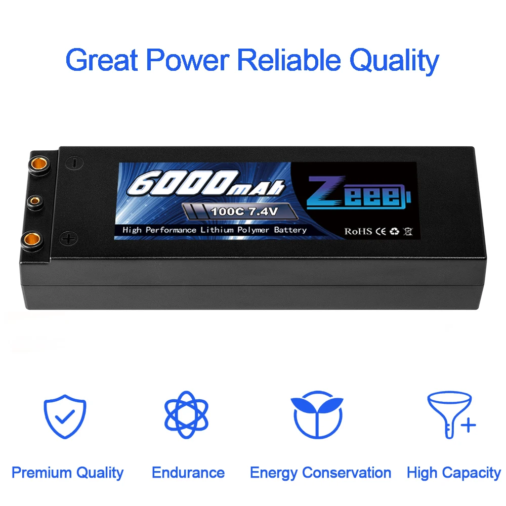 Zeee Lipo аккумулятор 6000mAh 7,4 V 100C 2S Lipo RC автомобильный аккумулятор с Deans T Plug 2S RC Lipo аккумулятор для автомобиля лодки грузовика Truggy багги