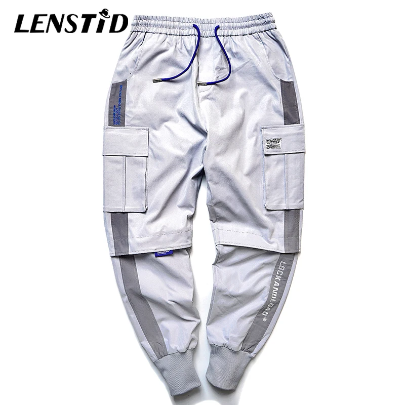 Брюки-карго LENSTID мужские с множеством карманов уличная одежда в стиле хип-хоп