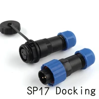 sp17 docking type waterproof connector ip68 power electric butt aviation plug socket cable connectors 234579 pin