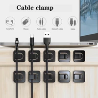 18 pcs cable cord wire line desk wall organizer clips data lines adhesive clamp fixer fastener tidy holder data line winder
