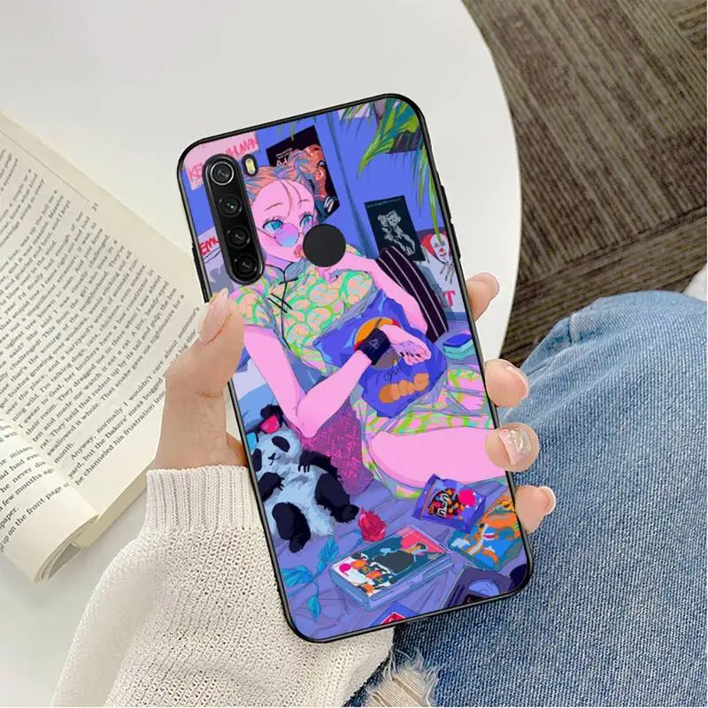 

TOPLBPCS Vaporwave Glitch Anime Phone Case For Redmi note 8Pro 8T 9 Redmi note 6pro 7 7A 6 6A 8 5plus note 9 pro funda Cover