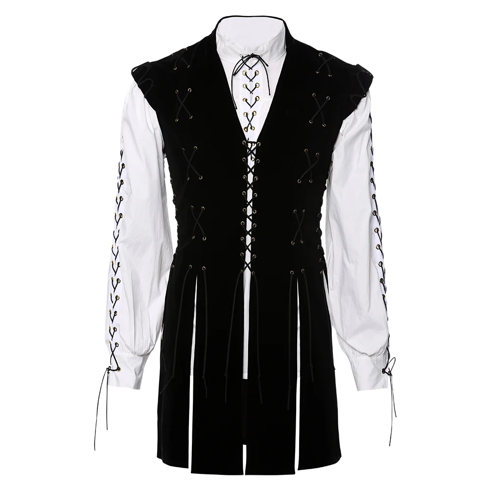 Мужская рубашка жилет костюм рыцаря пиратский боевой Средневековый Ренессанс на