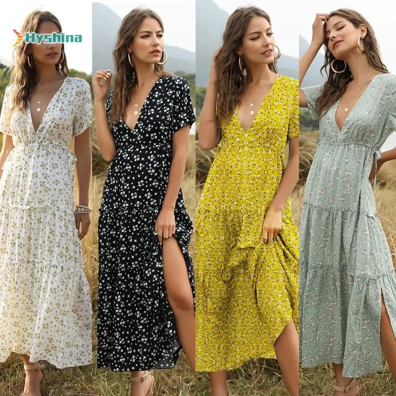 

Women's Printed Sexy V-neck Dress