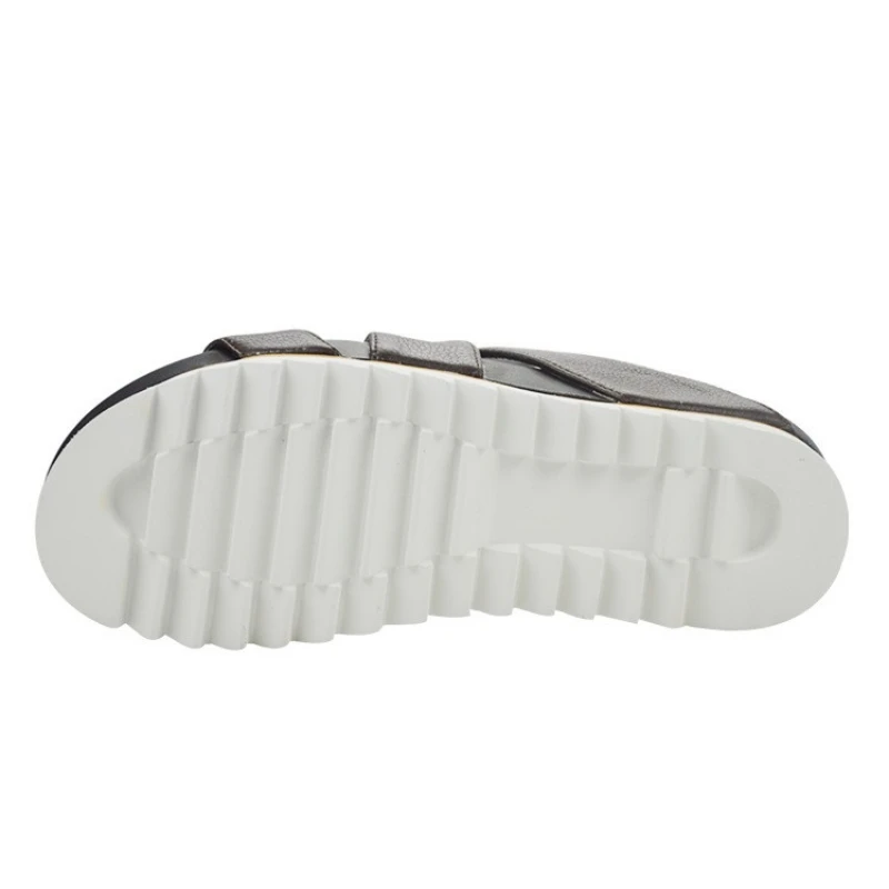 

Leisure Top Quality Mens Summer Indoor Slippers Genuine Leather Beach Sandals Non-slip Platform Bathing Slides Shoes Plus Size