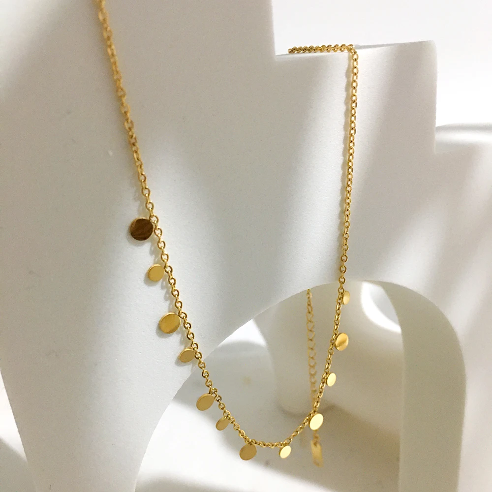 Монланшер Восхитительная Милая Тонкая Золотая Цепочка Чокеры Геометрические Чипсы Металлическое Ожерелье Минималистичные Трендовые Ожерелья Ювелирные Изделия.