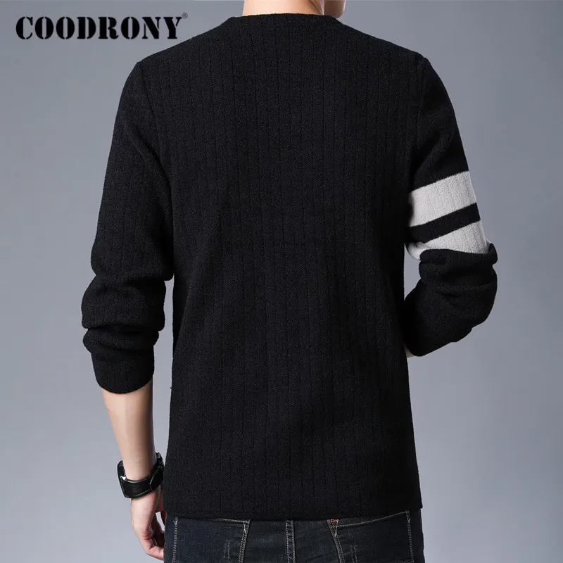 Бренд COODRONY мужской свитер модный полосатый кардиган мужская одежда на осень и