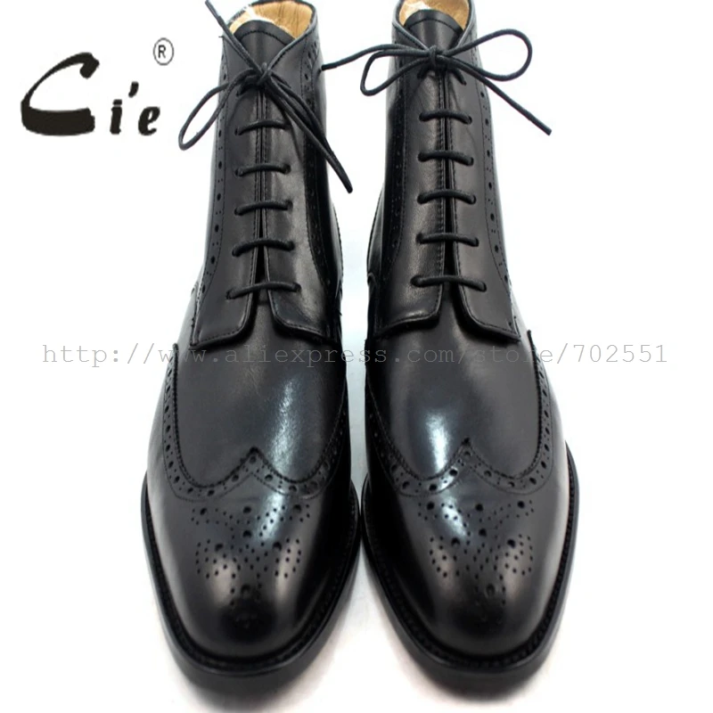 Cie кожаные мужские ботинки ручной работы из зернистой телячьей кожи шерстяные