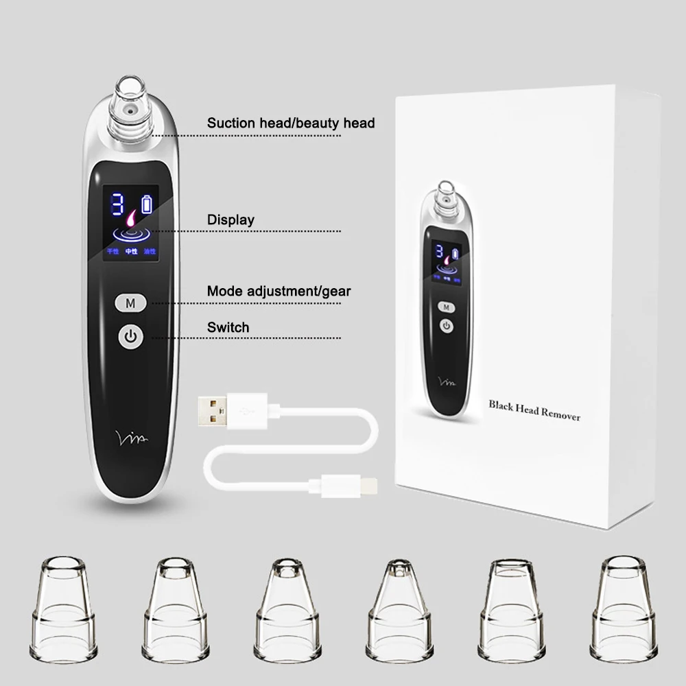 

Blackhead Remover Face Deep Clean Skin Care Tools Facial Pore Cleaner Machine Rechargeable Black Head Acne Remover Vacuum