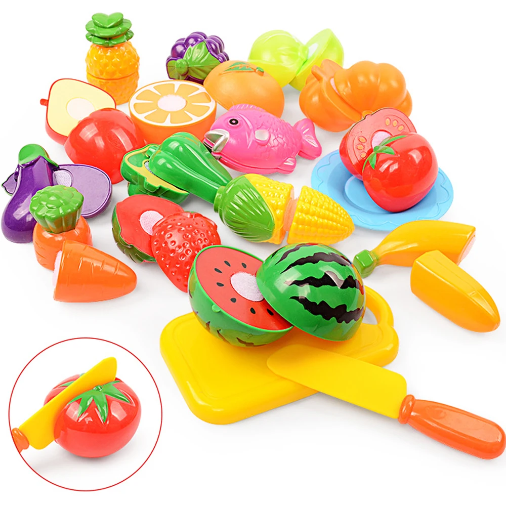 

Baby Cooking Set Plastic Kitchen Food Toy Cutting Fruit Vegetable Pretend Play Toys for Girls Children House Play Game