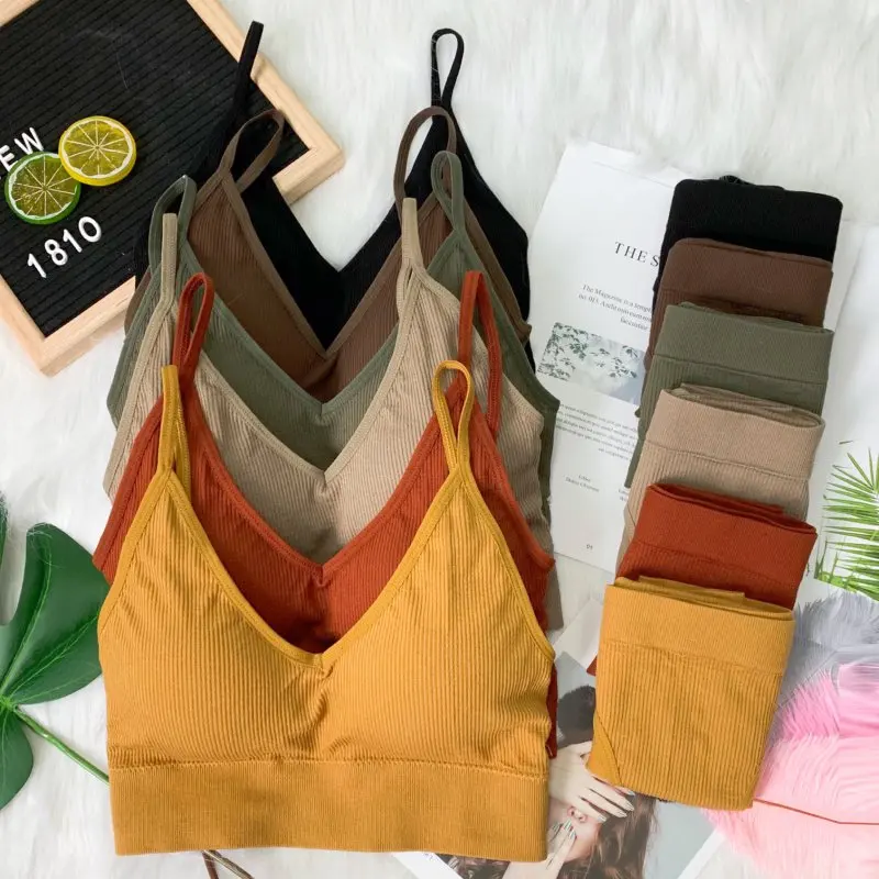 

Sexy Bras Women Seamless Removable Padded Bras Solid Color Bralette Fitness Beauty Back Casual Bra Female Underwear