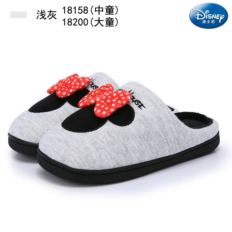8 Disney/Детские хлопковые тапочки новые зимние домашние теплые Нескользящие хлопковые тапочки для мальчиков полосатые туфли с Микки из мультфильма для родителей и детей - Цвет: 8