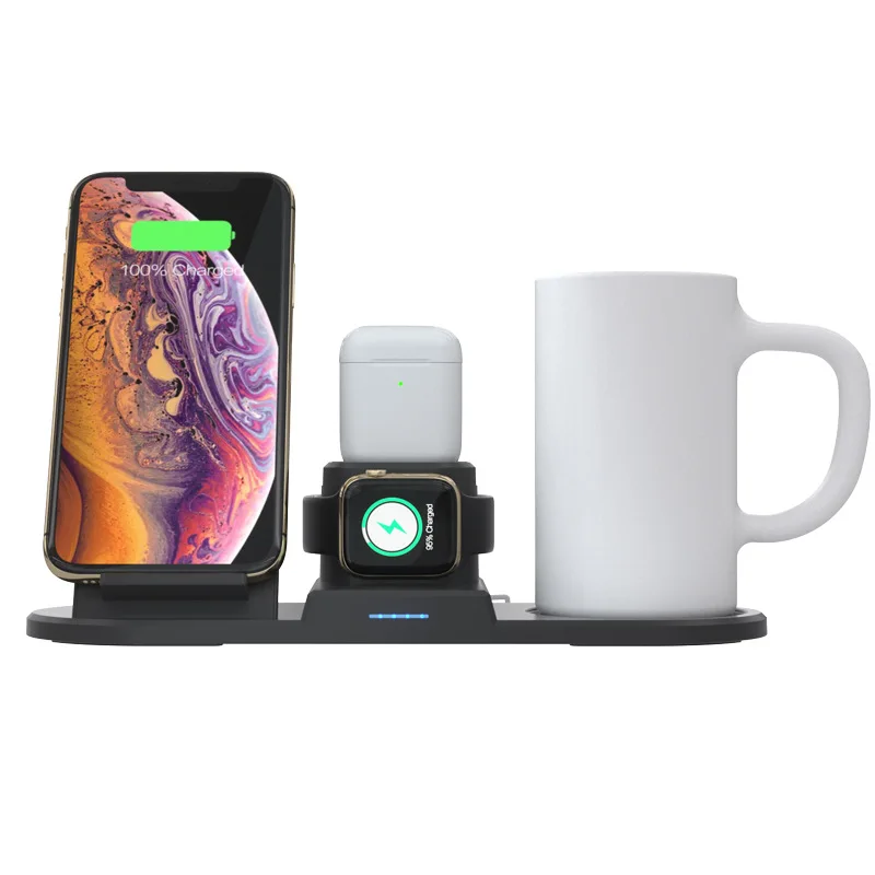 N39 QI Беспроводное зарядное устройство для iPhone samsung Apple Watch Airpods двойная мобильная зарядка термостатическая 55 °C умная кофейная подставка для чашки кружки - Тип штекера: N39