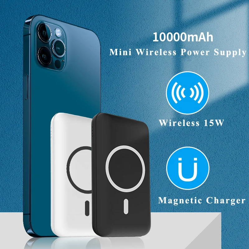 

Внешний аккумулятор на 10000 мА · ч с функцией быстрой беспроводной зарядки для iPhone 13 12 Pro, магнитное Беспроводное зарядное устройство, магнитн...