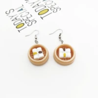 personalized fun hand made new earrings without holes simulation small steamed buns shape