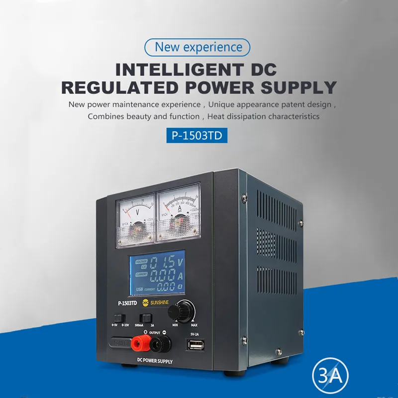 Источник питания постоянного тока Sunshine P-1503TD, 3 А, умный источник питания для ремонта мобильный телефон