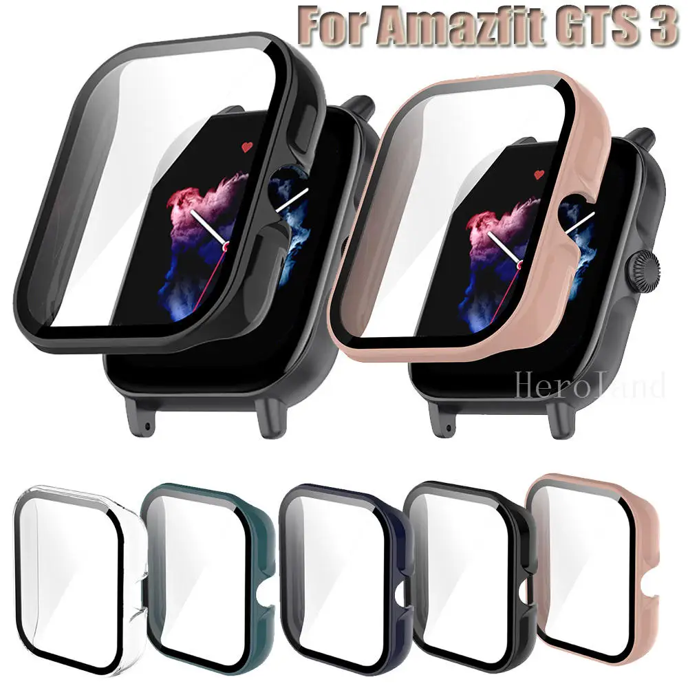 

Полный защитный чехол для Xiaomi Huami Amazfit GTS 3, защитный чехол для экрана + пленка из закаленного стекла Amazfit GTS 3, аксессуары