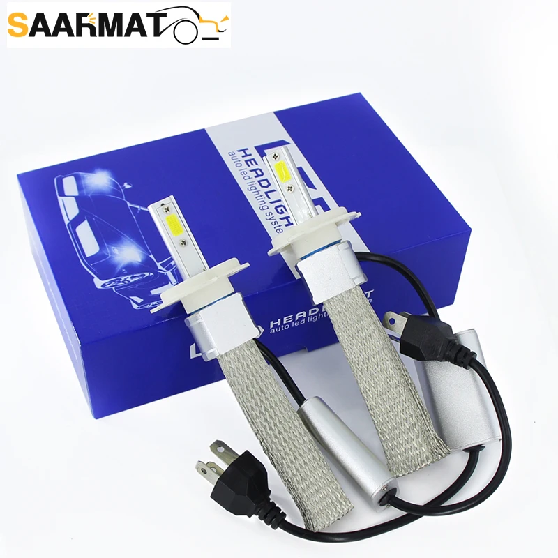 

SAARMAT Car Headlight H4 9003 Hi/Lo Beam LED H7 H1 H8 H9 H11 9005 HB3 9006 HB4 50W 10000lm 6000K Auto Headlamp Fog Light Bulbs