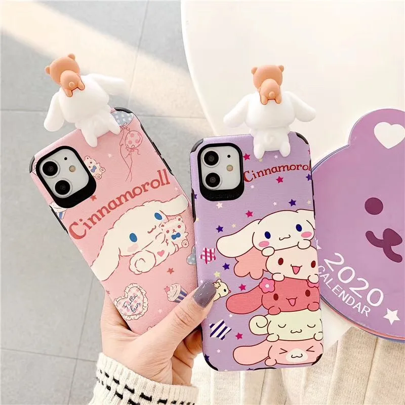 Милый мультяшный чехол-кукла Cinnamoroll с 3D тиснением для iphone 7 8 6 s plus 11 pro X XS Max Xr