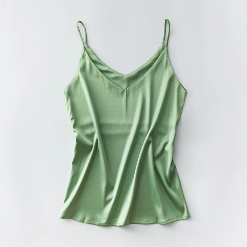 Camisole Spaghetti Strap V Neck Tops Women Halter Summer Plus Size Sleeveless Women'S Satin Top Silk