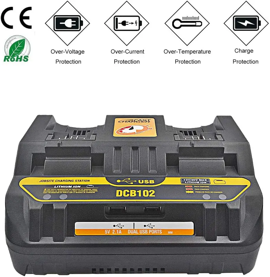 Двойное зарядное устройство/4 слота устройство DCB104 DCB102 DCB118 DCB1418 для Dewalt 14 4 в 18 20
