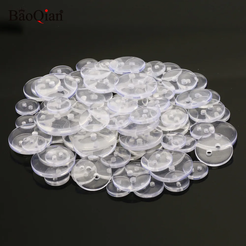 

50pcs 9mm-25mm Transparent Clear Round Resin Buttons 2 Holes Sewing Button Scrapbooking Crafts DIY Botones Apparel Accessories