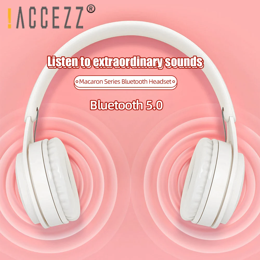 

!ACCEZZ 2020 Bluetooth Headphones Wireless Active Noise Cancelling Headphone 5.0 3D Bass Stereo Gaming Headset with Mic TF Card