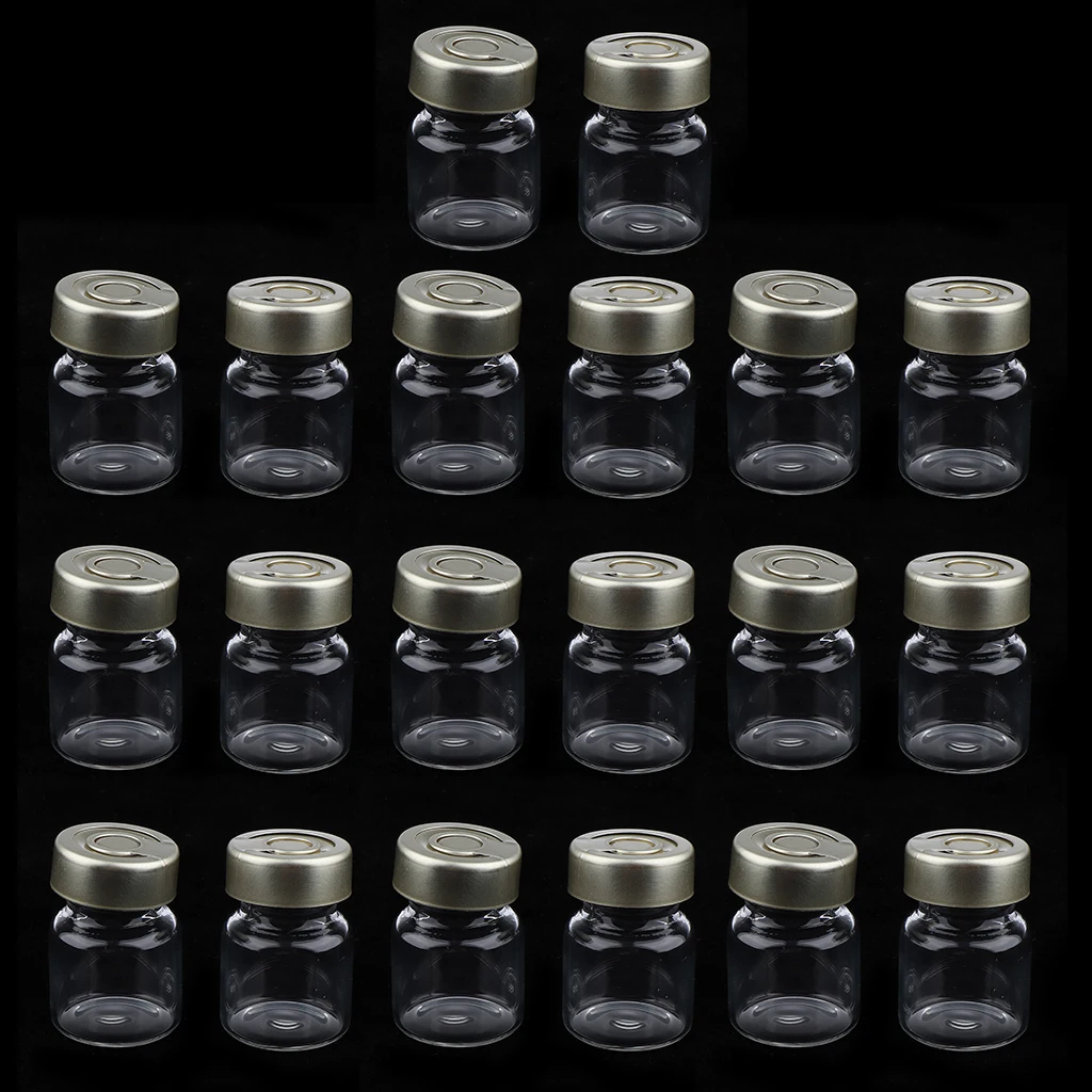 

20Pcs Empty Sterile Glass Sealed Serum Vials Bottles Liquid Containers Transparent