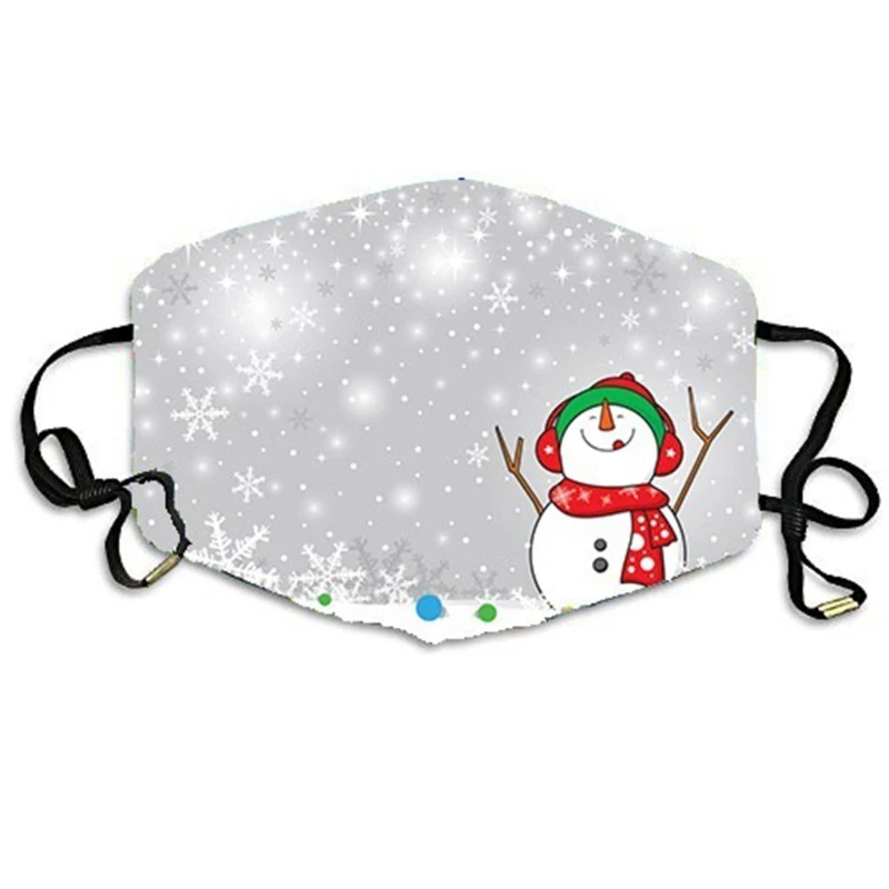 

9Pcs Adult Christmas Dustproof Mouth Mask Colorful Snowflake Print Face Cover