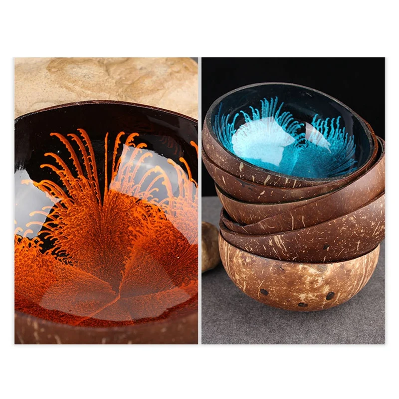 6 шт./компл. натуральная Кокосовая оболочка ключ конфетная тарелка для стола