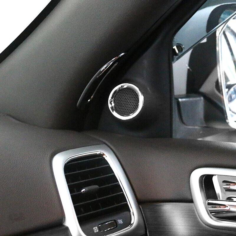 

Chrome ABS Speakers Front Tail Door Rings Frame Interior Car Accessiories Cover For Jeep Grand Cherokee 2011-2020 Trim Silver