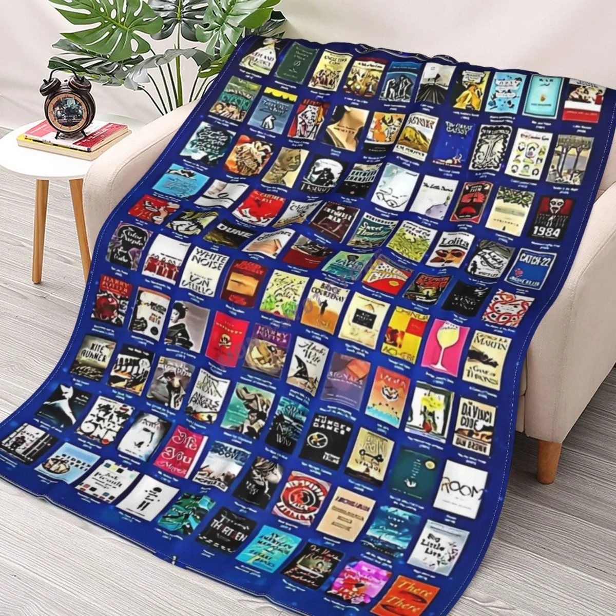 

100 Books Must Reads Throw Blanket Sherpa Blanket cover Bedding soft Blankets