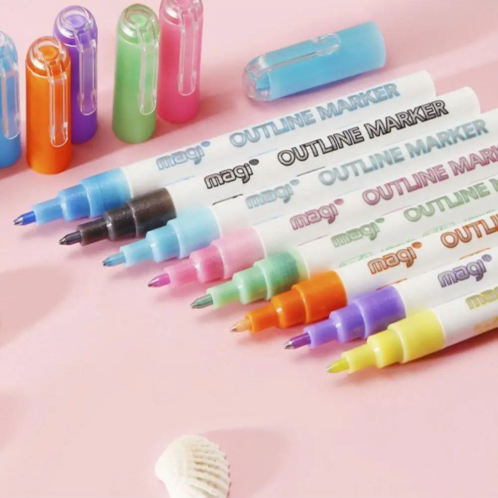 

Color Double Line Outline Pen Dream Candy Color Highlighter For School Students With Art Color Pure Supplies For Painting P G5Z0