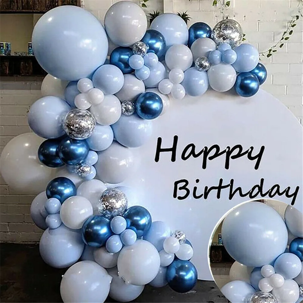 

104PCS Macaron latex balloons Blue Balloon Arch Set for Birthday Wedding Baby Shower New Year Christmas Balloon Kit Party Decor