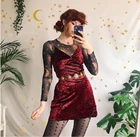 Сексуальные женские прозрачные сетчатые кроп-топы с принтом Sun Moon, черно-белые тонкие женские футболки с длинными рукавами и круглым вырезом