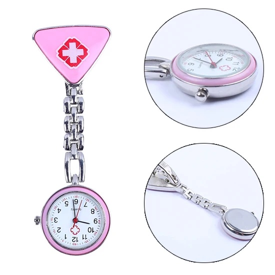 

New Nurses Watch Hanging Pendant Pocket Quartz Red Cross Brooch Clip Nurse Doctor Nurse Watch Fashion Creative Watch