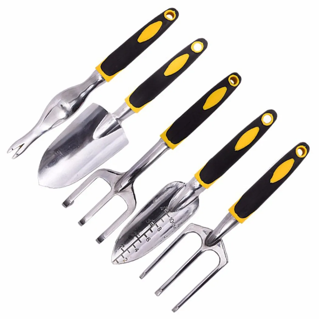 

5Pcs Transplanting Tool/Shovel/Rake/Weeder/Fork Gardening Tool Set Ergonomic Handle Garden Lawn Transplant Weeder Tools